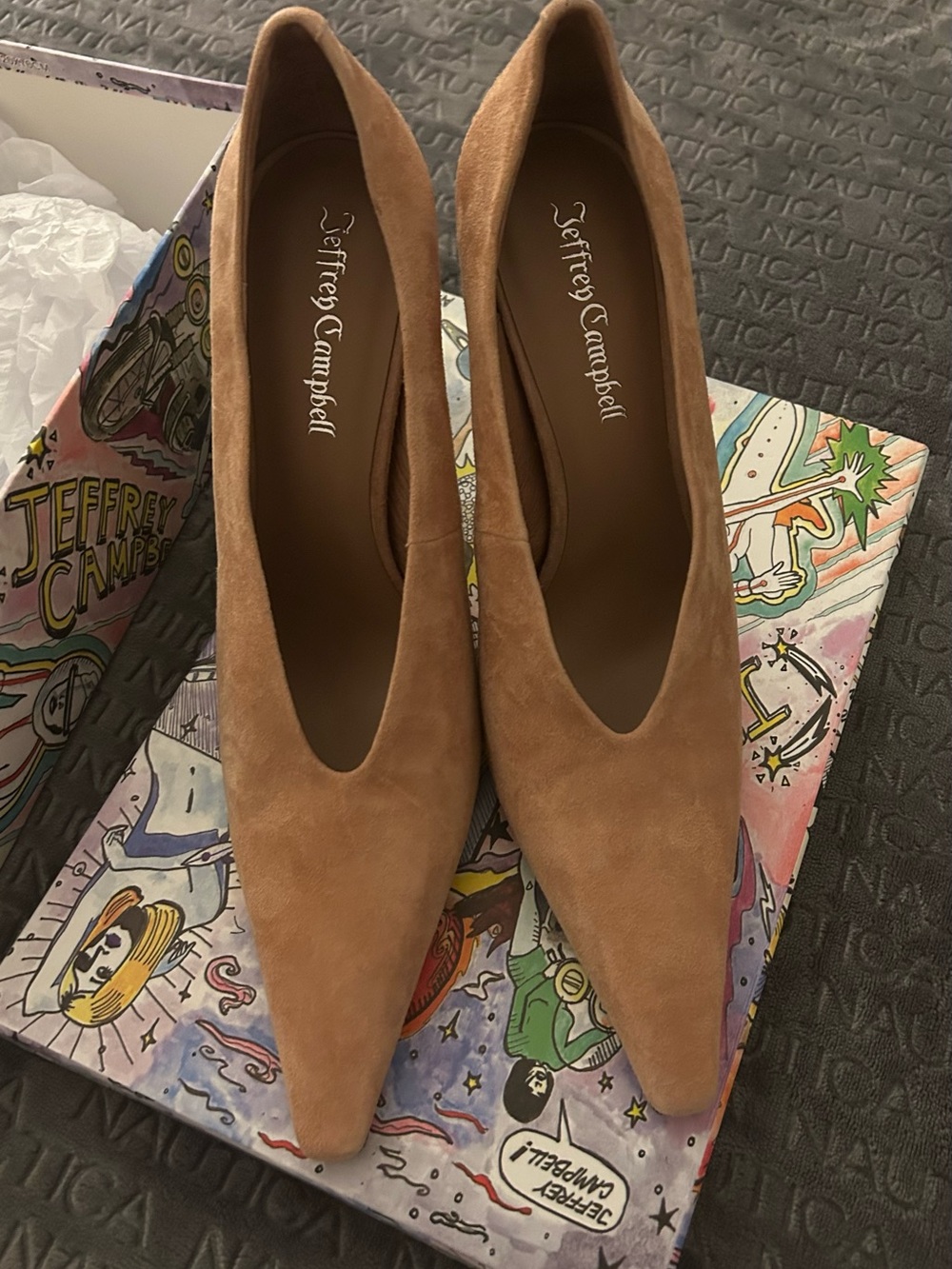 Jeffrey Campbell Caramel Suede Pointed-Toe Pumps